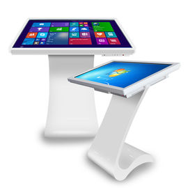 K L Shape LCD Touch Screen Kiosk , Floor Standing Multi Touch Digital Signage